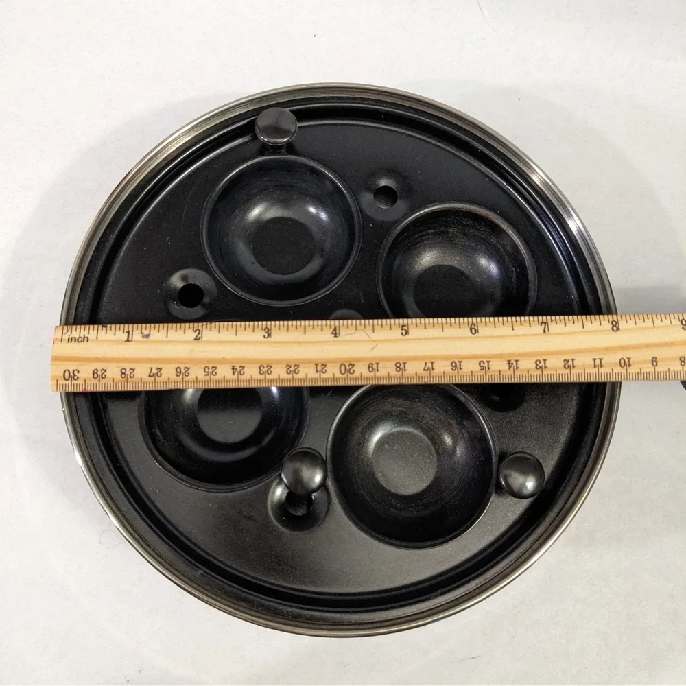 Chefmate Stainless Steel 4 Cup Egg Poacher Pan with Vented Glass Lid 8 Inch